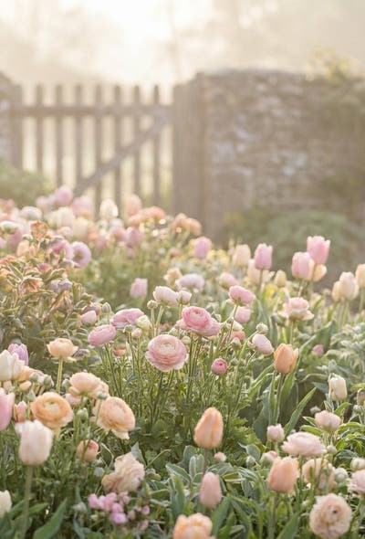 Romantische tuin — Pastel Border