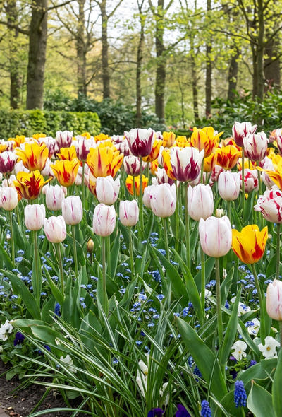 Kleurrijke tuin — Regenboog Border