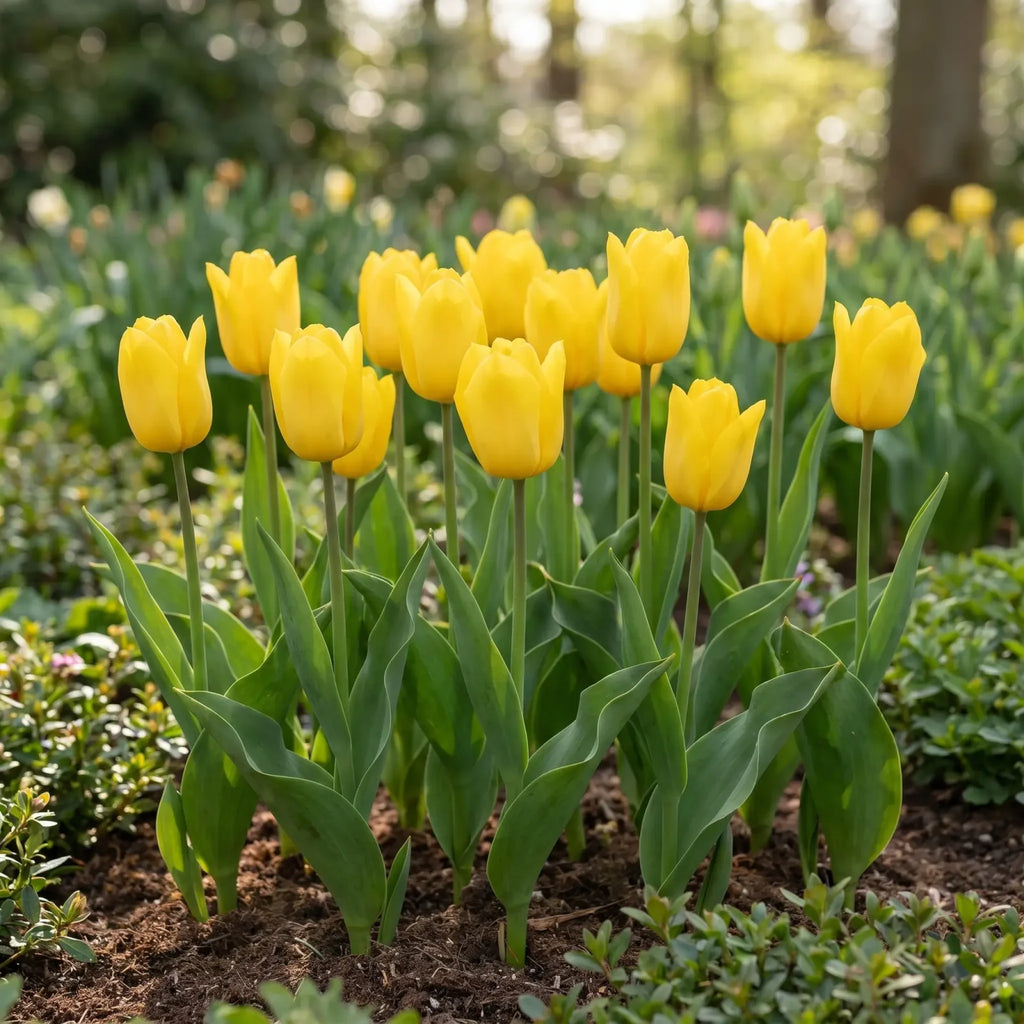 Tulipa Strong Gold natural garden angle