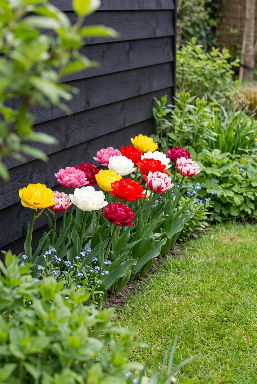 Tulipa Double Early Mixed — in de tuin