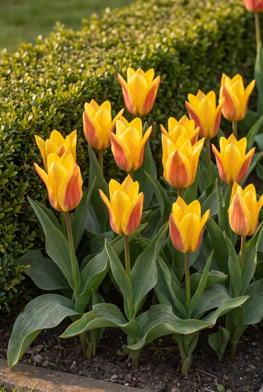 Tulipa Buttercup — groep in de tuinborder
