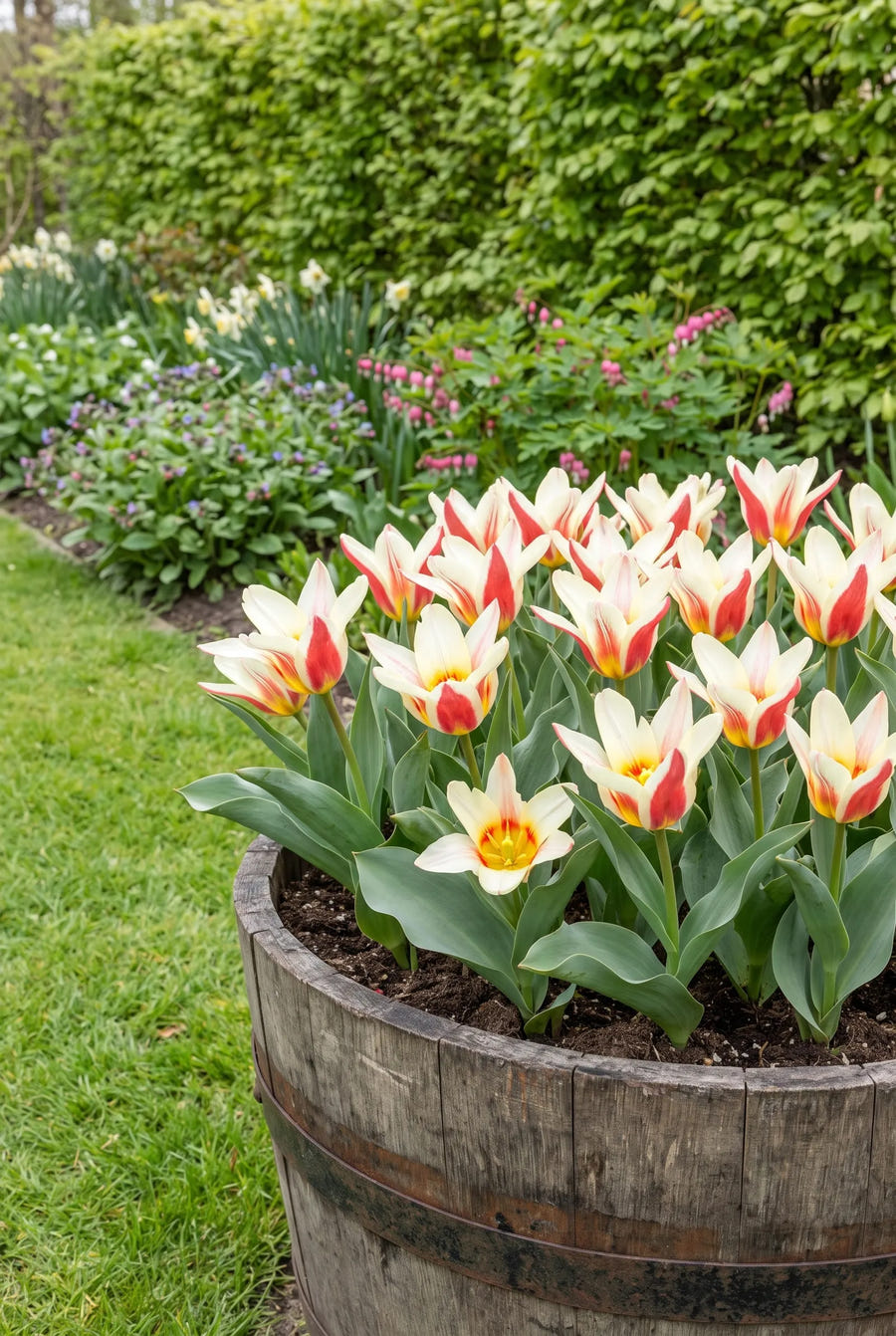 Tulipa Johan Strauss — in pot op terras