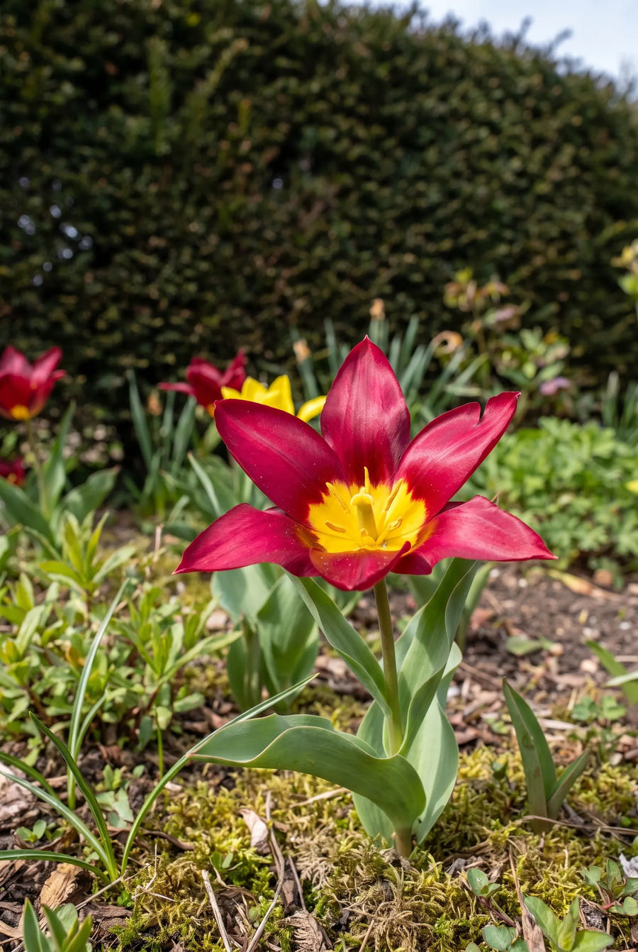 Tulipa Scarlet Baby — close-up van de bloem