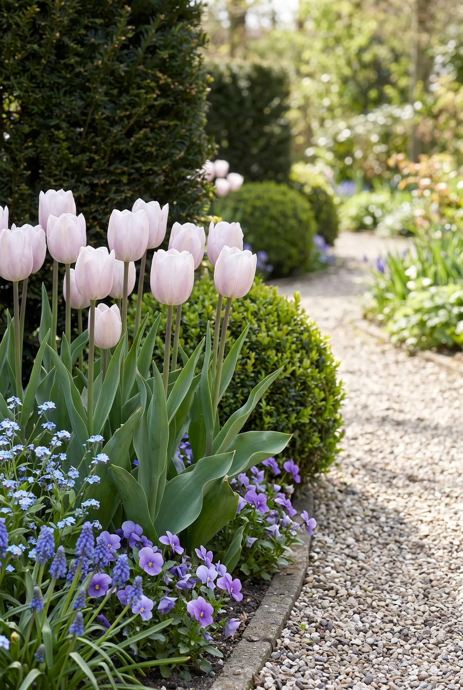 Tulipa Silver Cloud — in de border