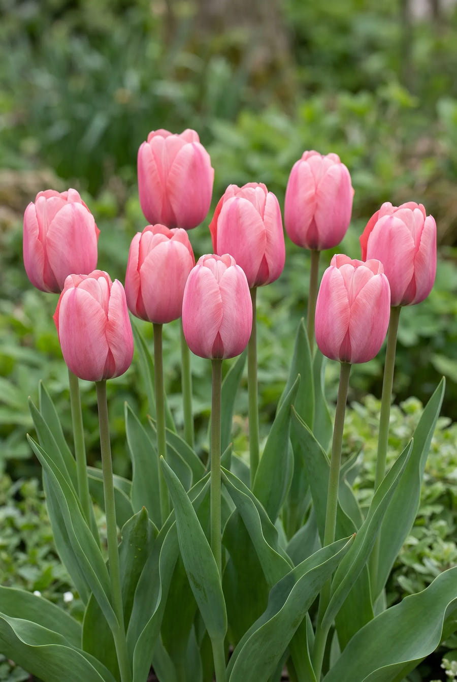 Tulipa Pink Impression — groep in de tuinborder
