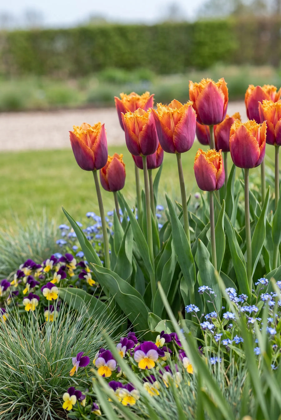 Tulipa Louvre Orange — in de border