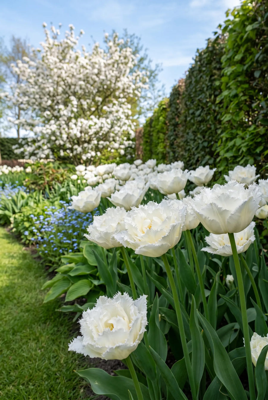 Tulipa Snow Crystal — in de tuin