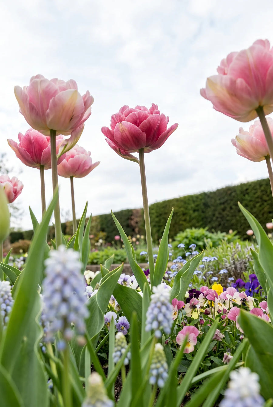 Tulipa Angelique — in de tuin