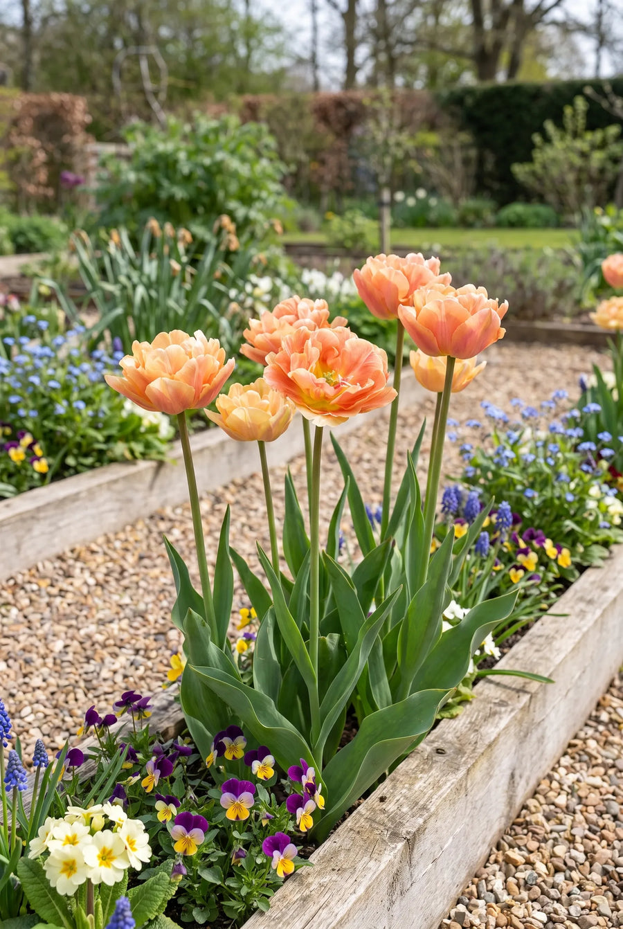Tulipa Charming Beauty — in de border