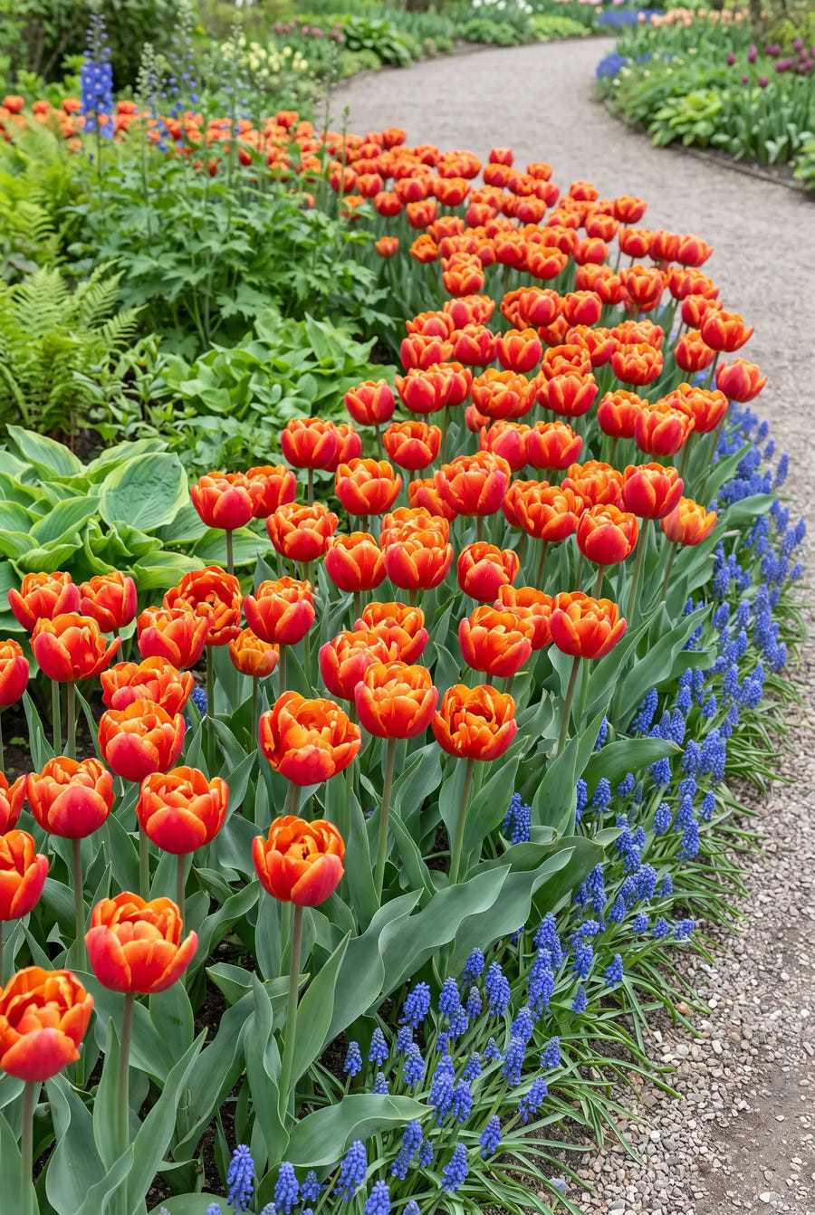 Tulipa Queensday — groep in de tuinborder