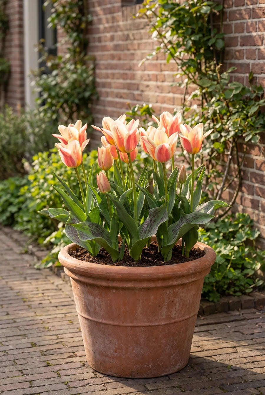 Tulipa Quebec — in pot op terras