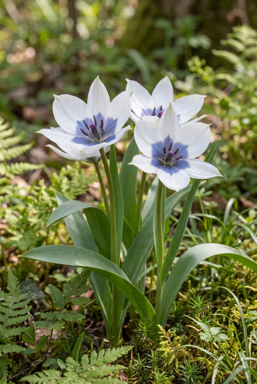 Tulipa Alba Coerulea — in de border