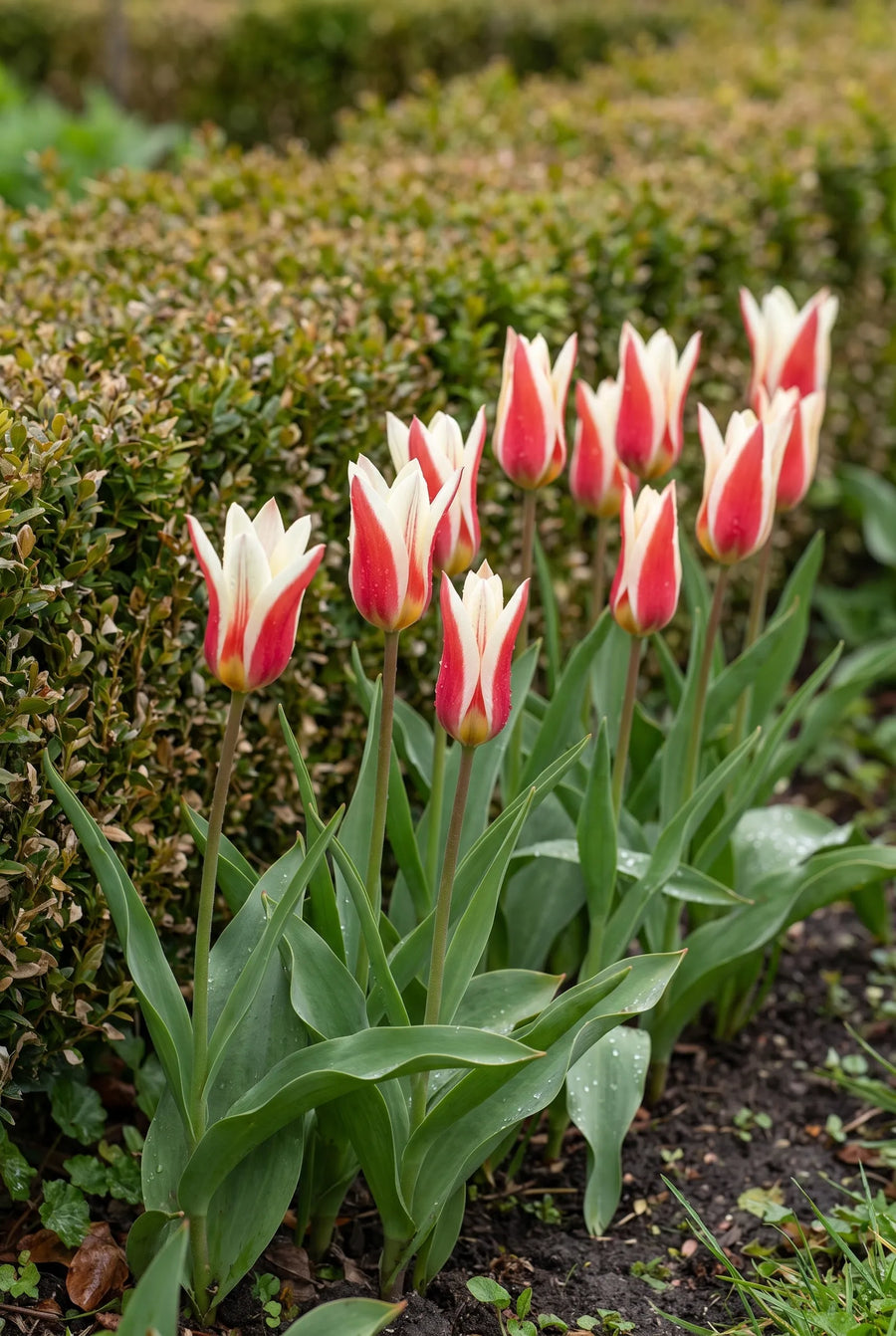 Tulipa Clusiana — groep in de tuinborder