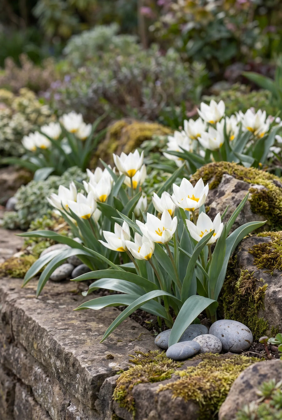 Tulipa Polychroma — in de border