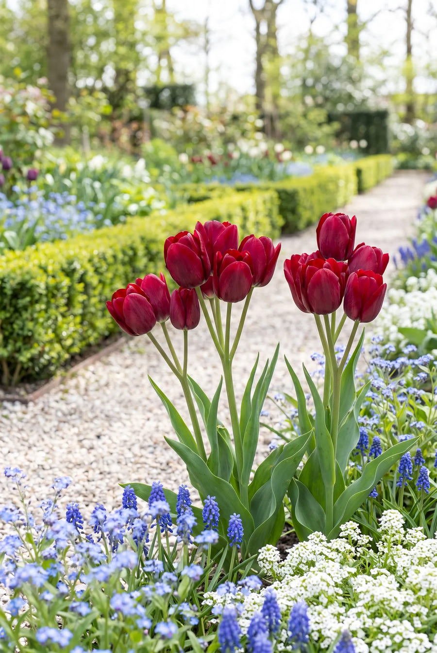 Tulipa Fiery Club — in de tuin
