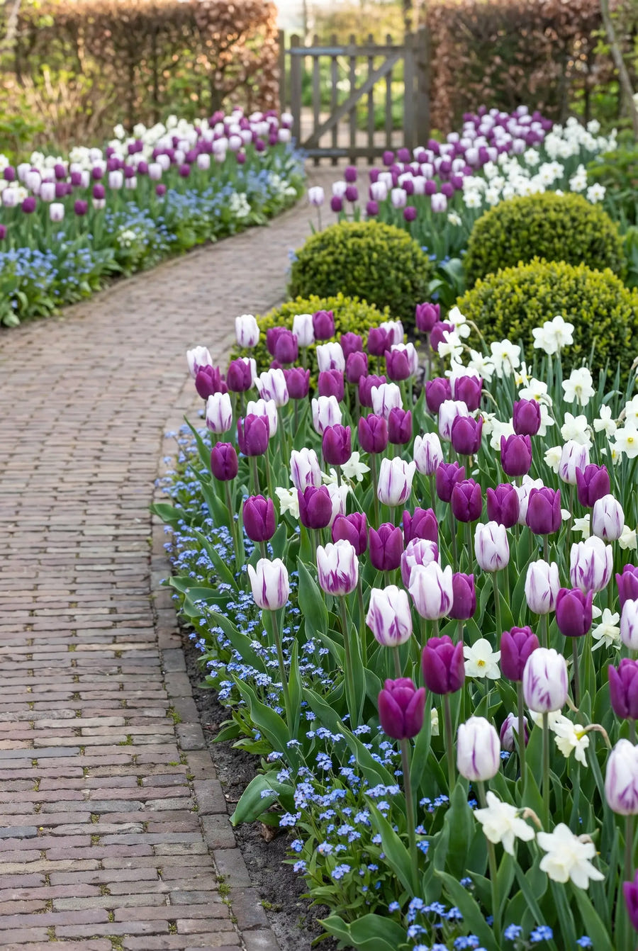 Tulipa Atlantic — groep in de tuinborder