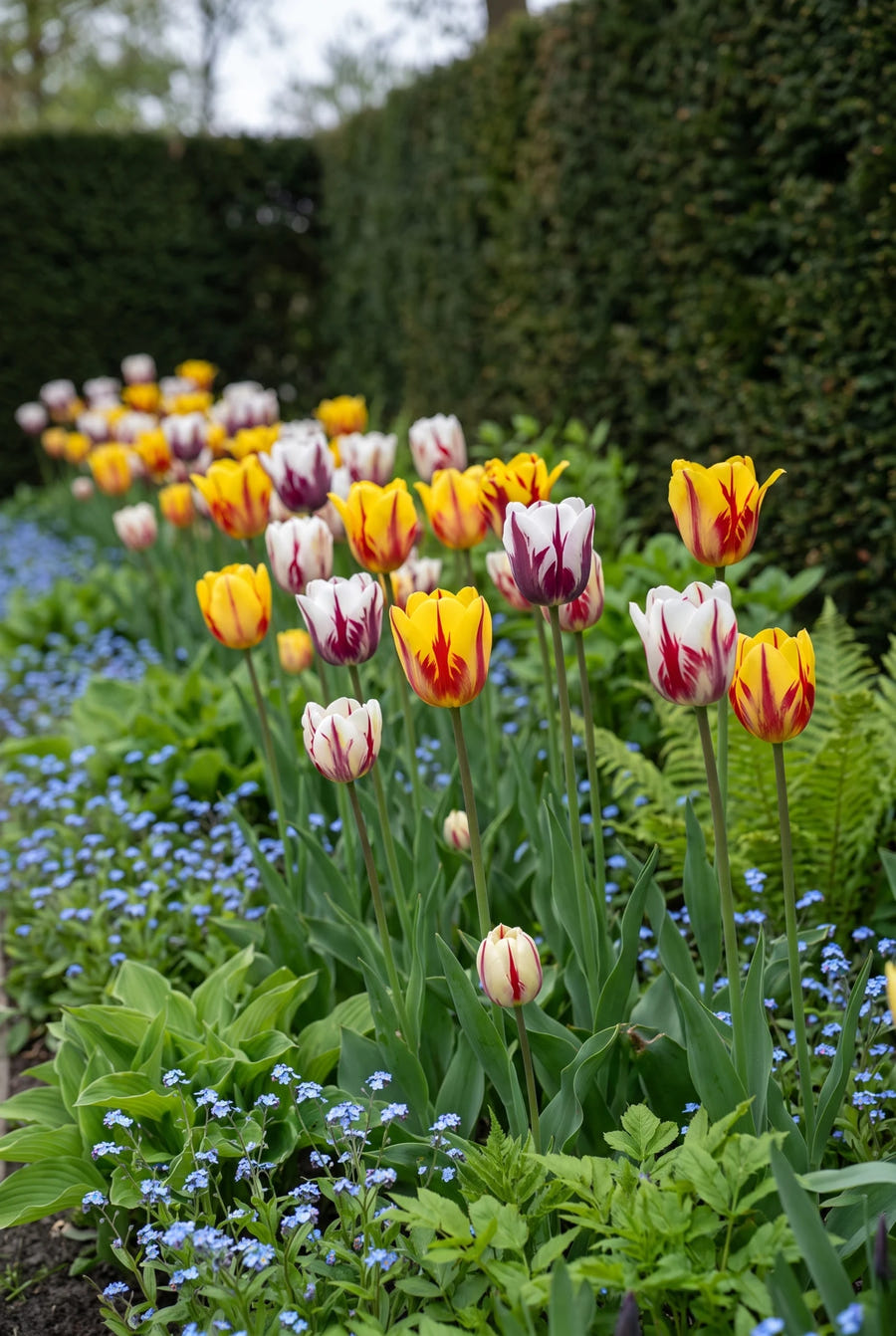 Tulipa Rembrandt Mixed — groep in de border