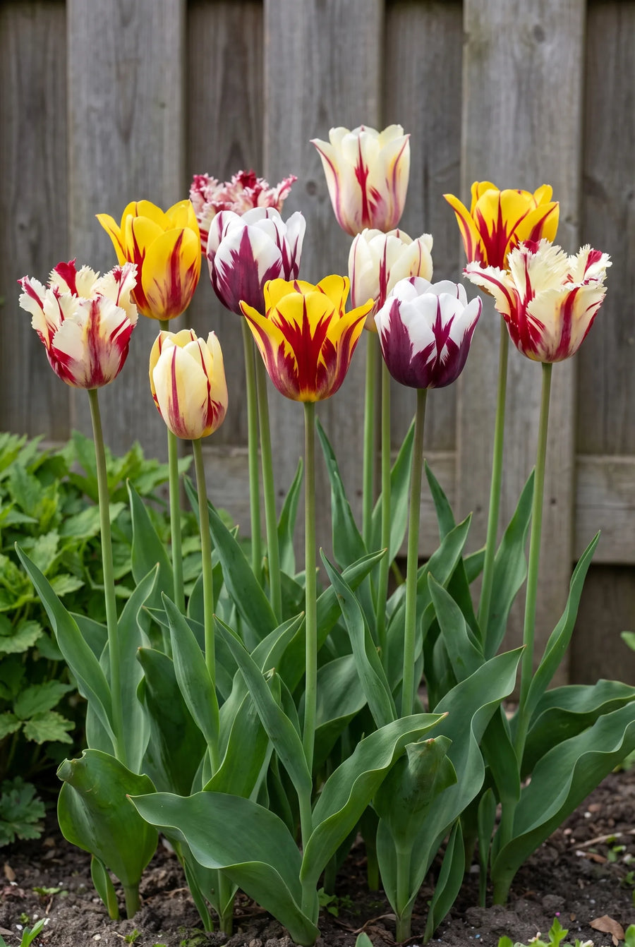 Tulipa Rembrandt Mixed — groep in de tuinborder