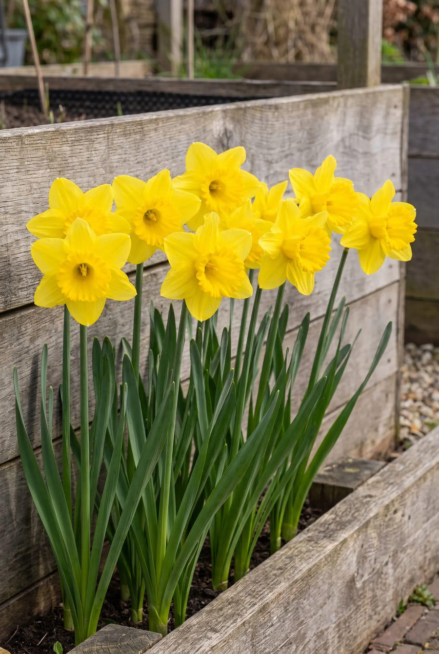 Narcissus Carlton — groep in de tuinborder
