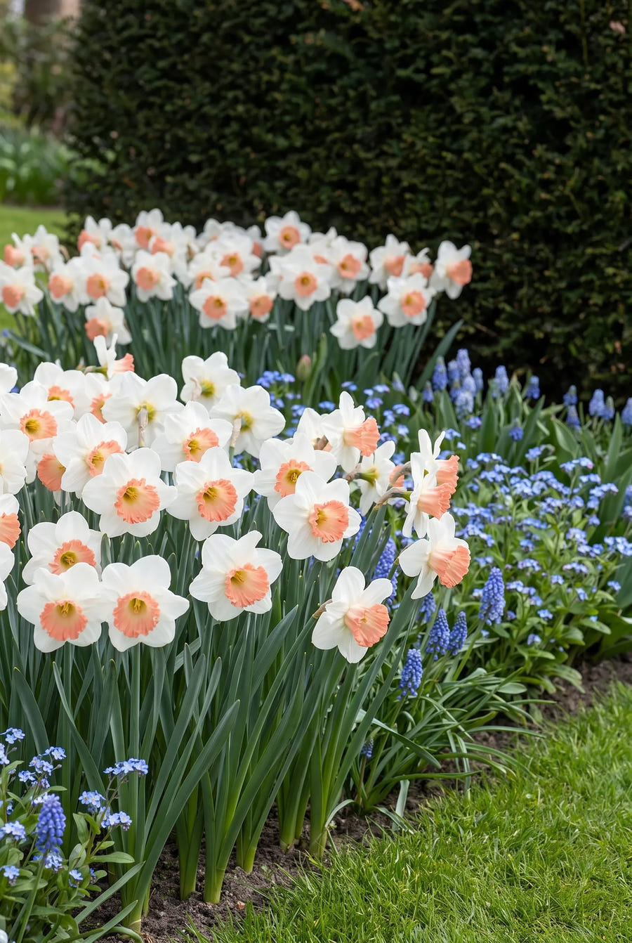 Narcissus Pink Charm — groep in de tuinborder
