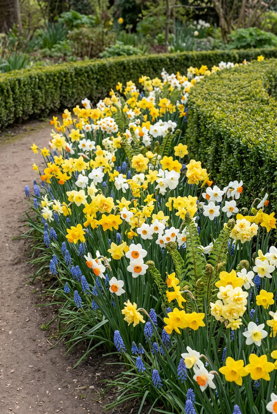 Narcissus Botanical Mixed — groep in de tuinborder