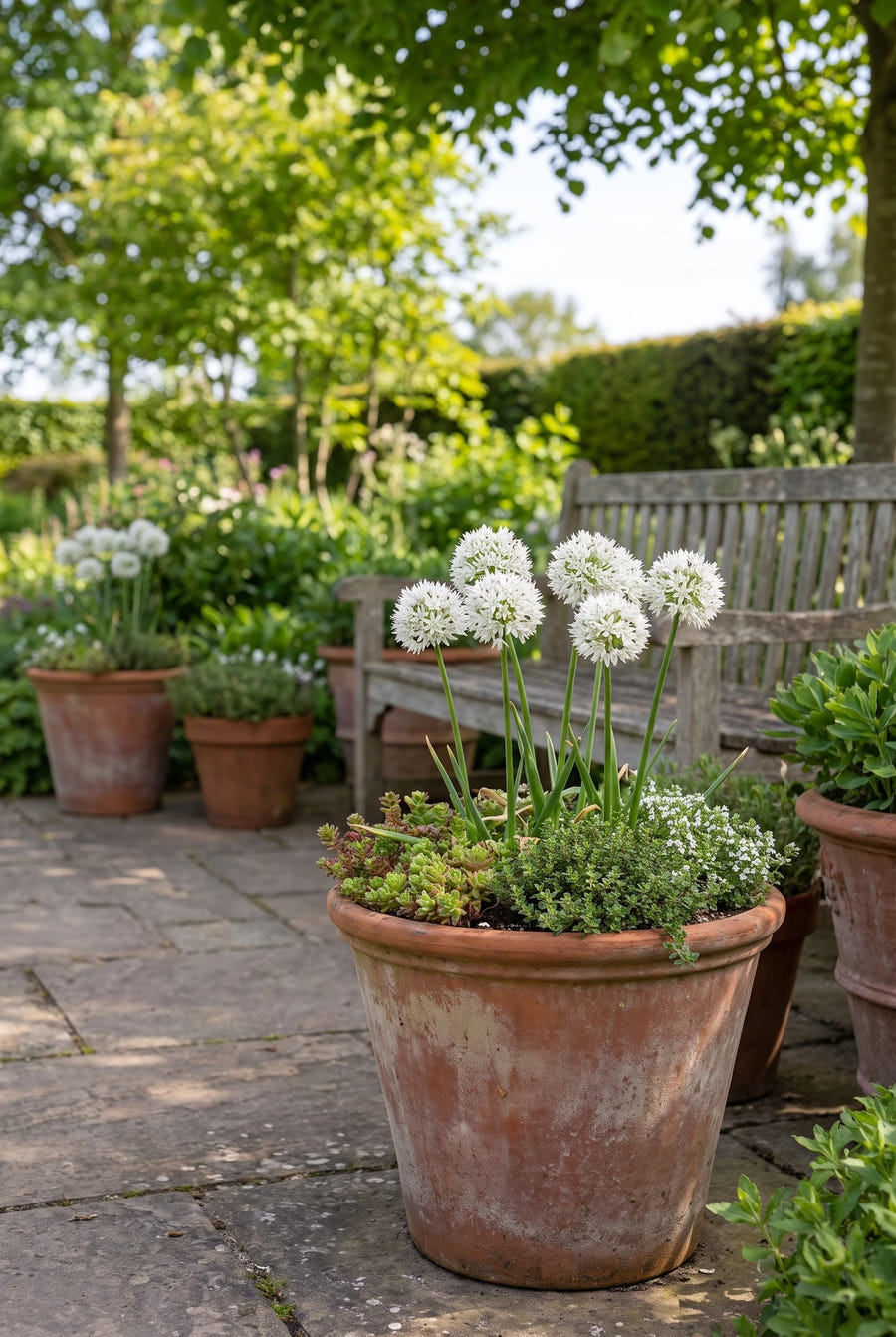 Allium Graceful Beauty — in pot op het terras