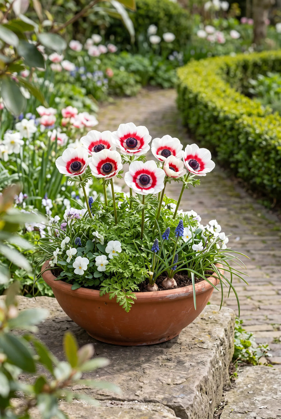Anemone Bicolor — in pot op terras