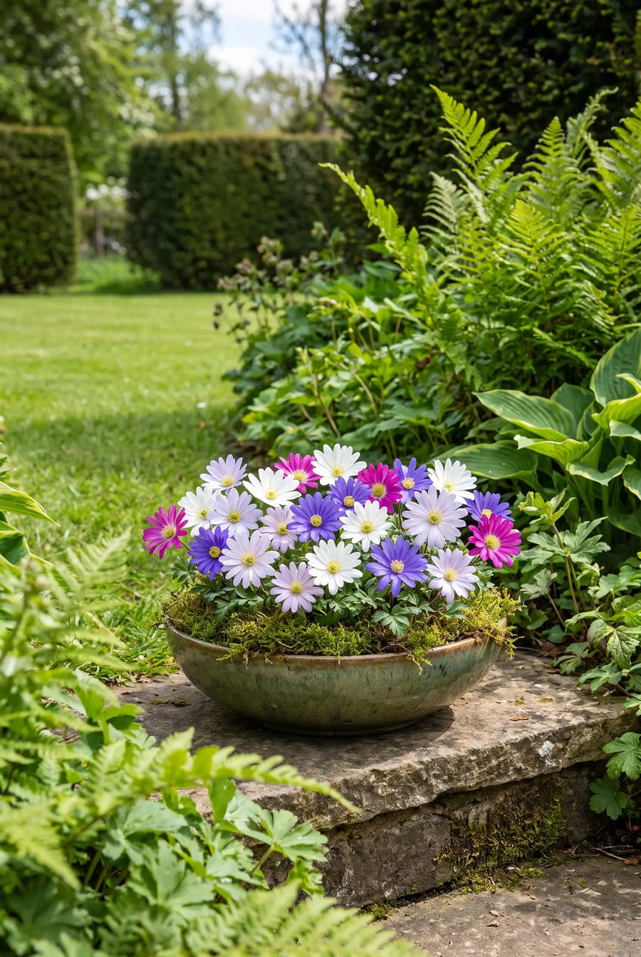 Anemone Mixed — in pot op terras