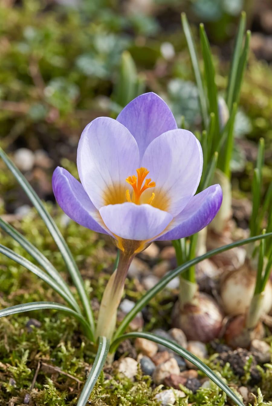 Crocus Blue Pearl — close-up van de bloem