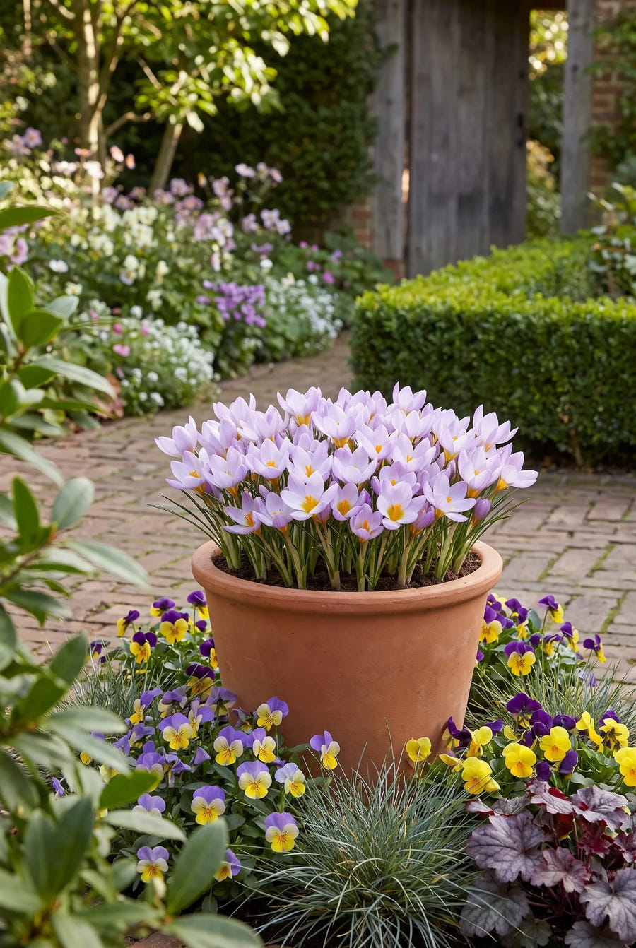 Crocus Firefly — in pot op terras