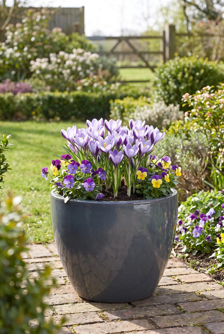 Crocus Spring Beauty — in pot op terras
