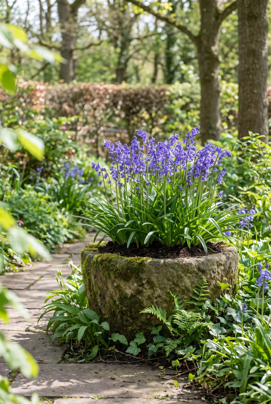 Hyacinthoides Non-Scripta — in pot op terras