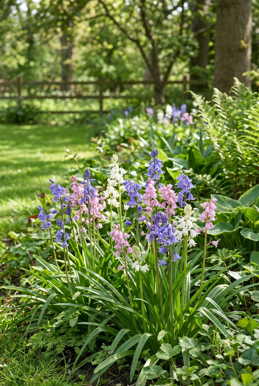 Hyacinthoides Mixed — groep in de tuinborder