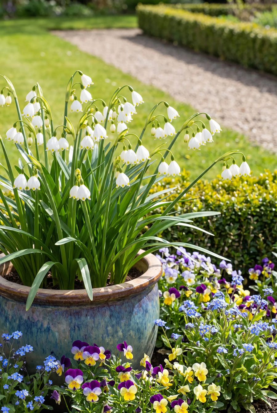 Leucojum Aestivum — in pot op terras