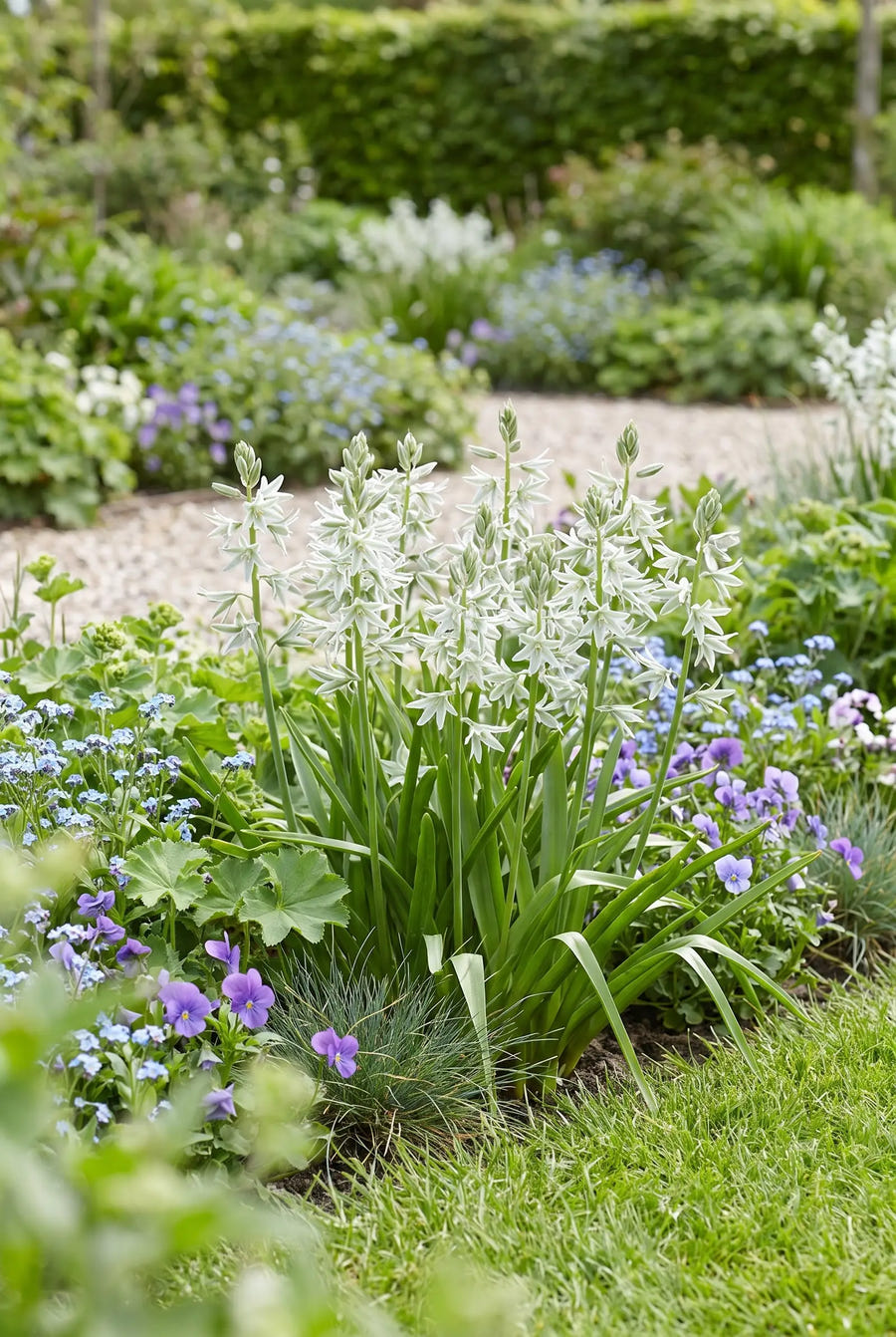 Ornithogalum Nutans — groep in de tuinborder