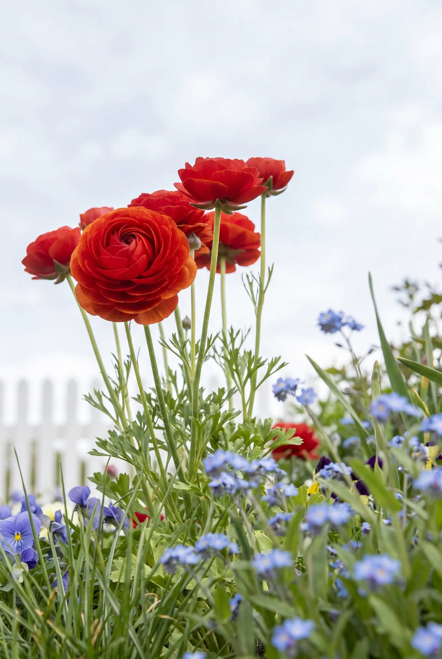 Ranunculus Red — in de tuin