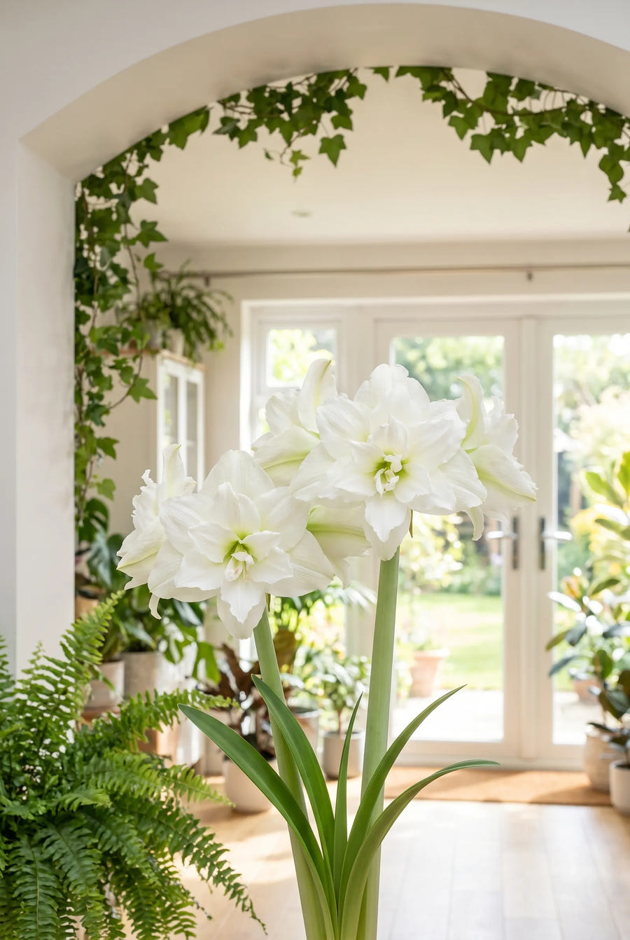 Hippeastrum White Nymph — in de tuin