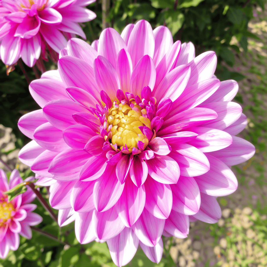 Dahlia Anne Marie flowers in the garden