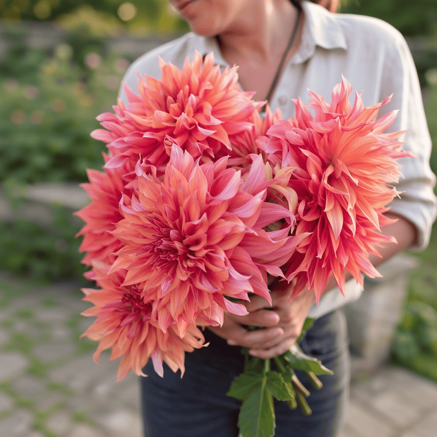 Dahlia Belle of Barmera flowers in the garden