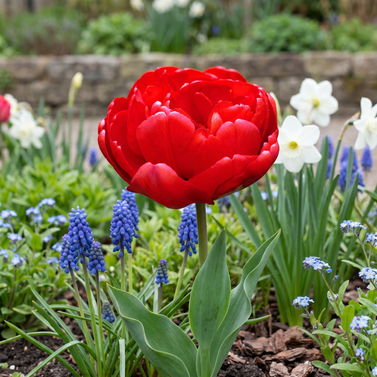 Tulipa Abba in een natuurlijke voorjaarsborder