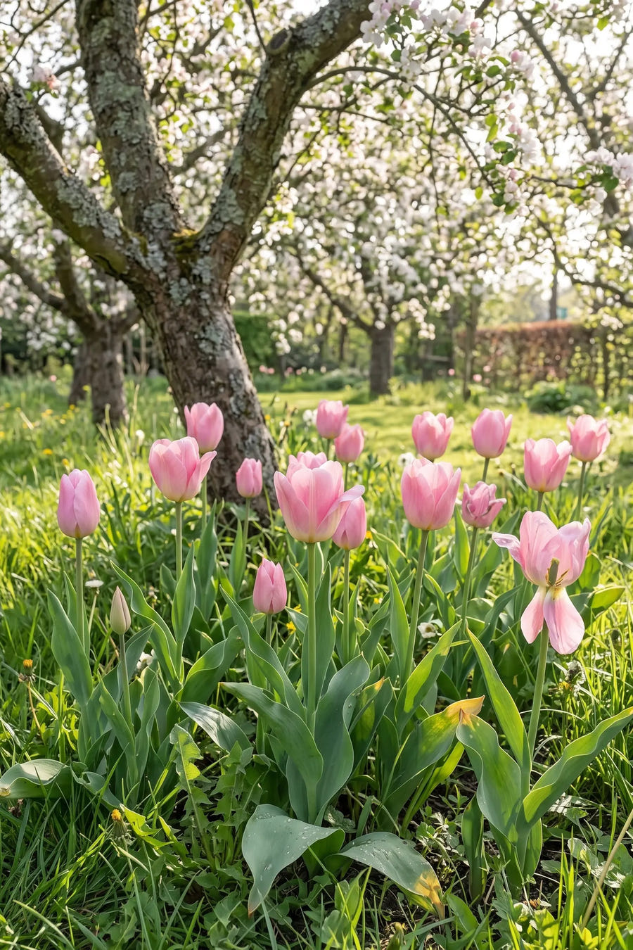 Tulipa Albert Heijn — groep in de tuinborder