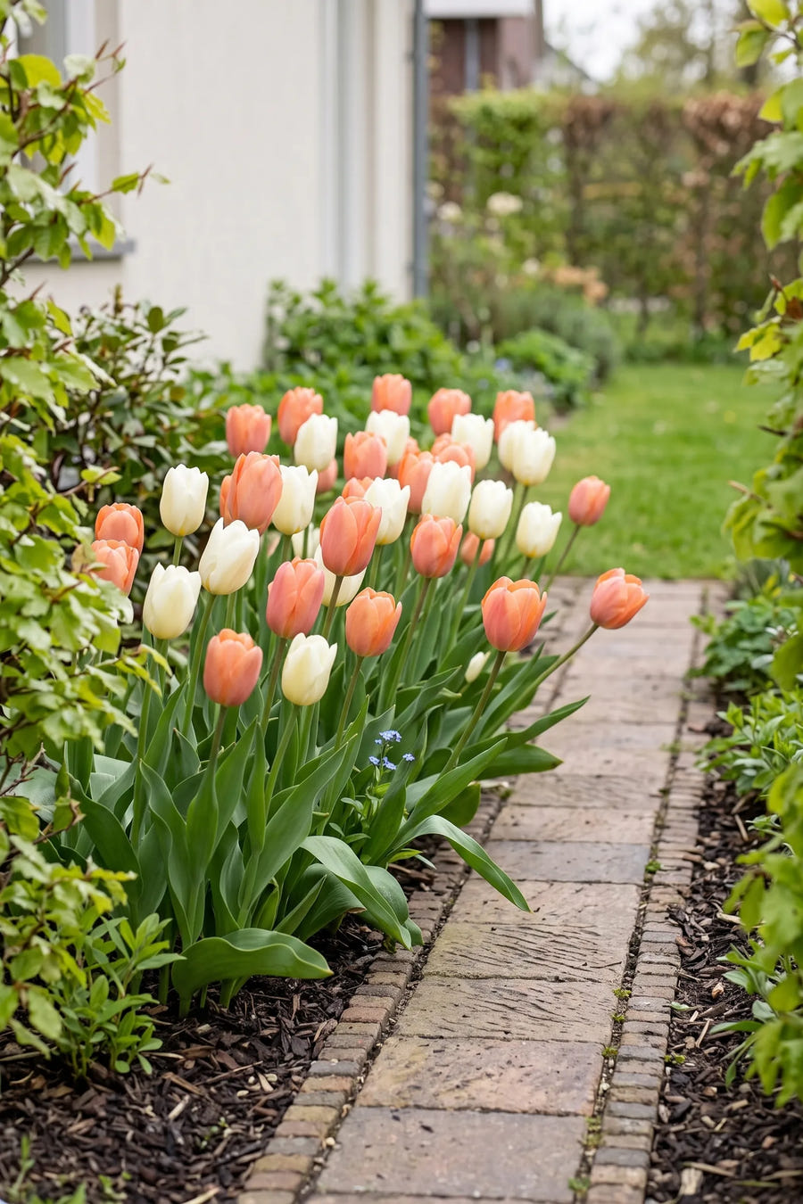 Tulipa Stockholm — groep in de tuinborder